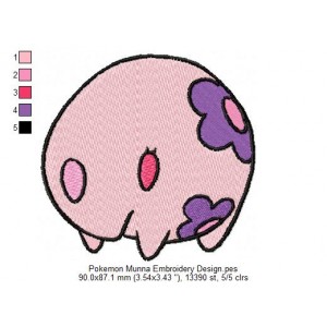 Pokemon Munna Embroidery Design